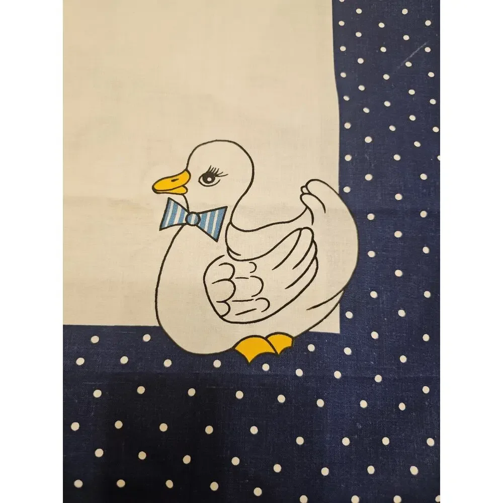 Vintage Authentic Easter Duck Tablecloth‎ Polka Dot Blue Granny German 30x30